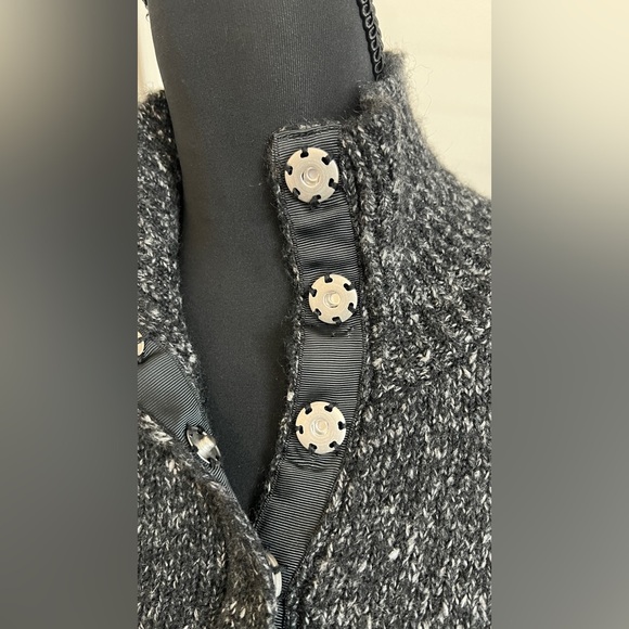 525 America MOCK NECK HENLEY WOOL-BLEND SWEATERDRESS IN GRAY Small - Picture 7 of 8